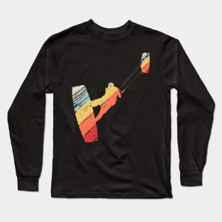 Kite Boarding Kiteboarder Retro Vintage Long Sleeve T-Shirt